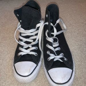 Black Glitter Converse High Top sneakers